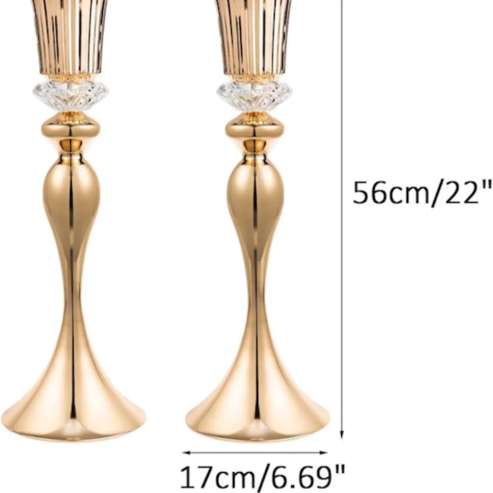 22in Gold Vases for Centerpieces